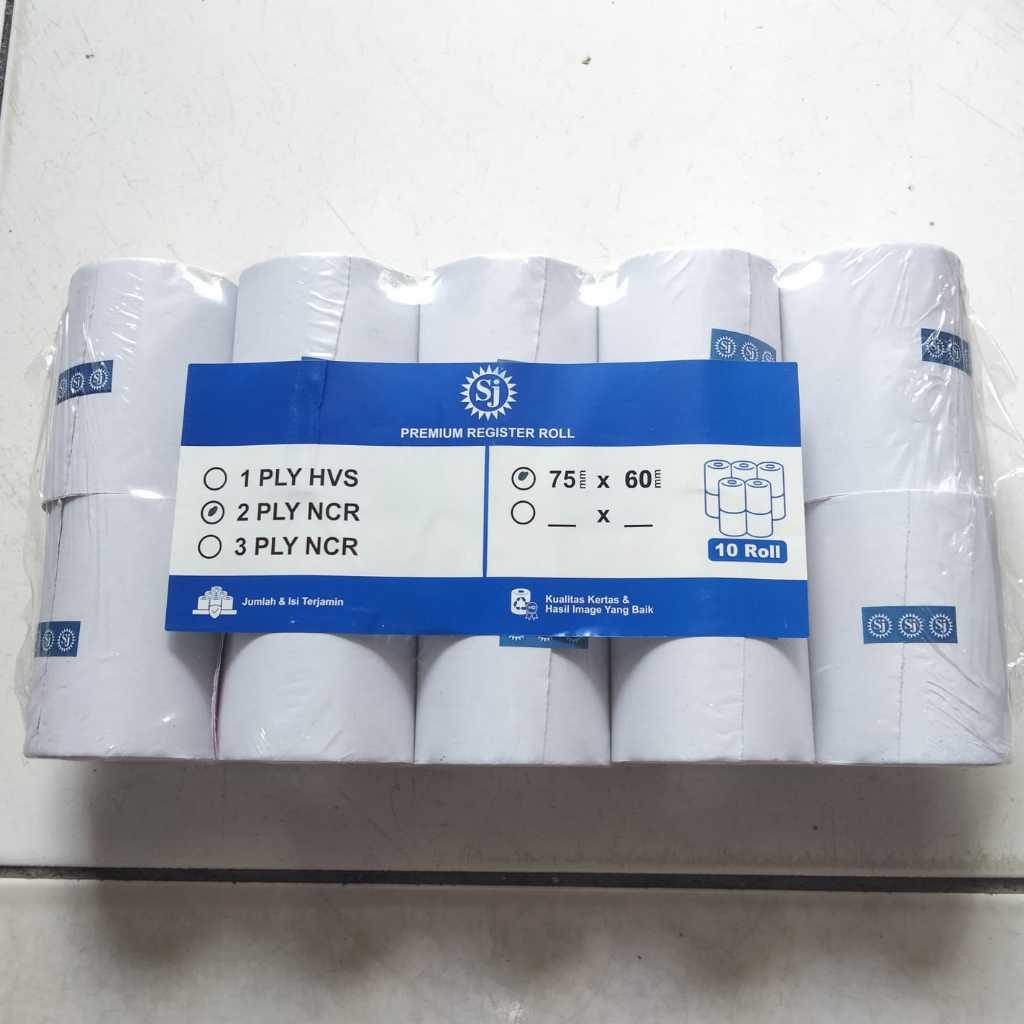 

Kertas Struk NCR 2 Ply 75X60 MM isi 10 Roll