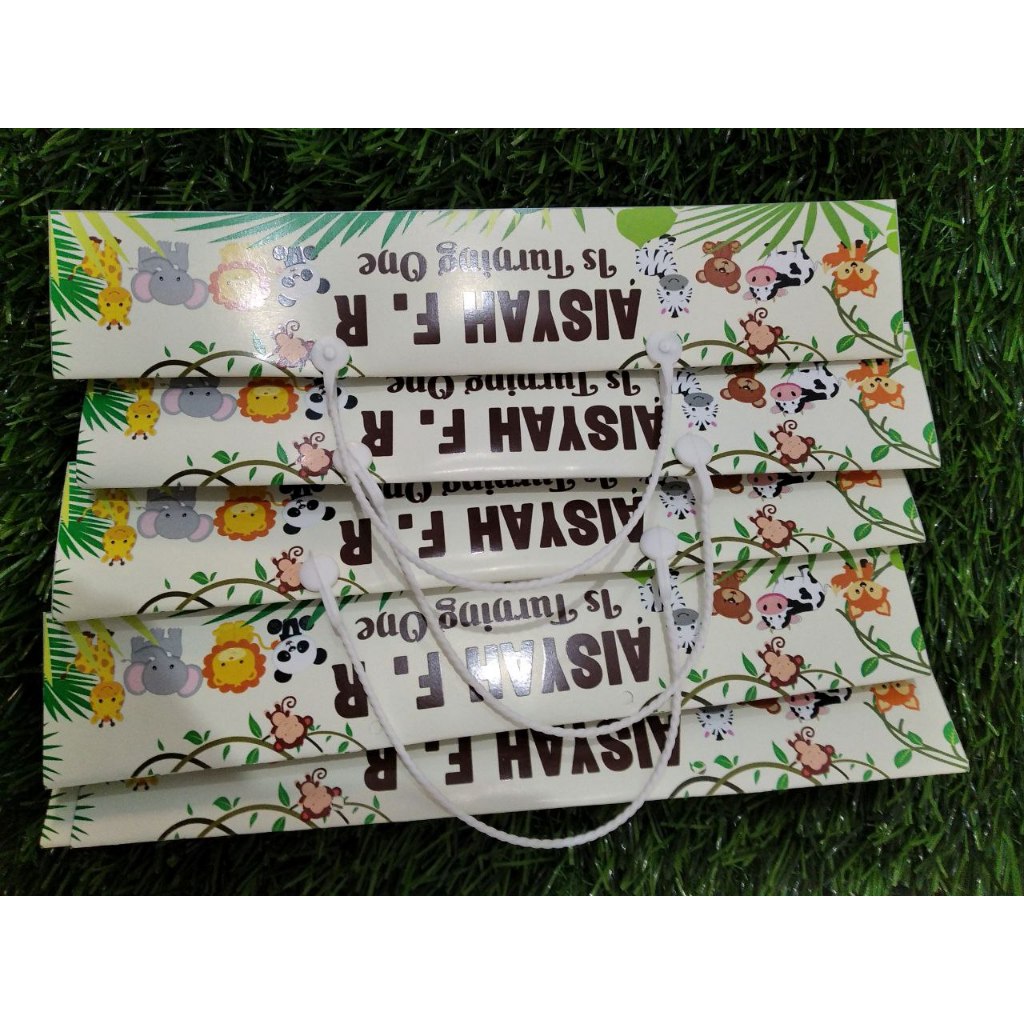 

label tas ultah snack plastik ulang tahun costum/ukuran 20x8