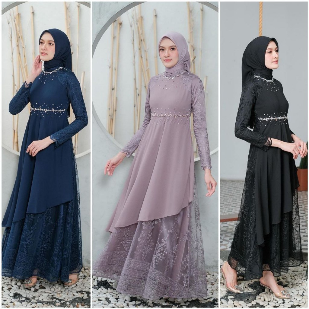 Dress Rena Series Gamis Wanita Baju Lebaran Ramadan Kondangan Pesta Bahan Halus Adem Jatuh Terbaru 2024 akt.shoop