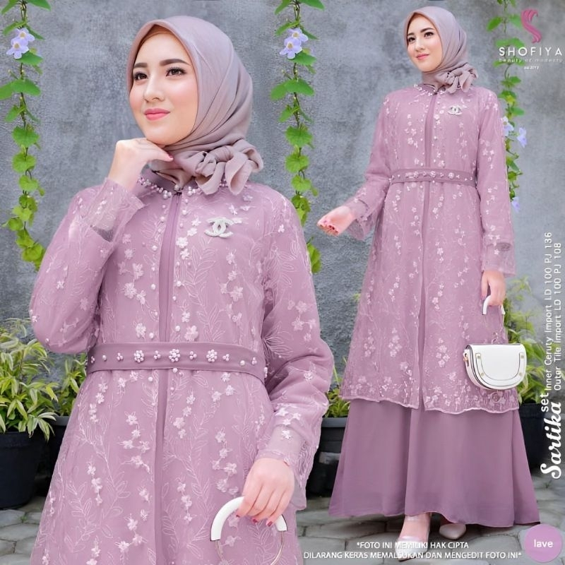 Sartika Dress Aulia One Set Juwita By Aghnia Gaun Maxmara Premium Brukat Tille Maxy Gamis Muslimah
