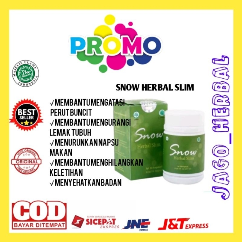 Snow herbal slim Original 100% BPOM obat diet pelangsing Badan herbal super cepat