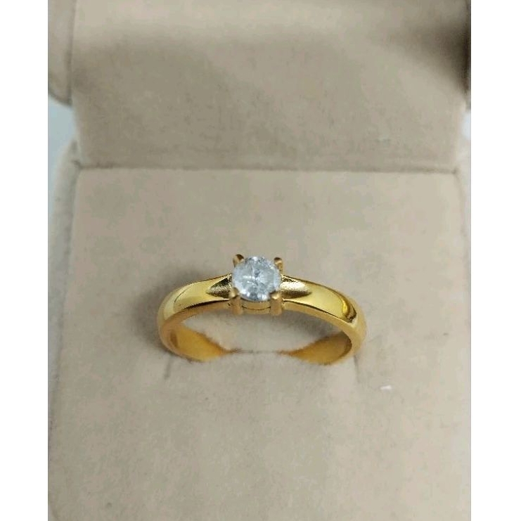 cincin natural berlian Eropa mata satu