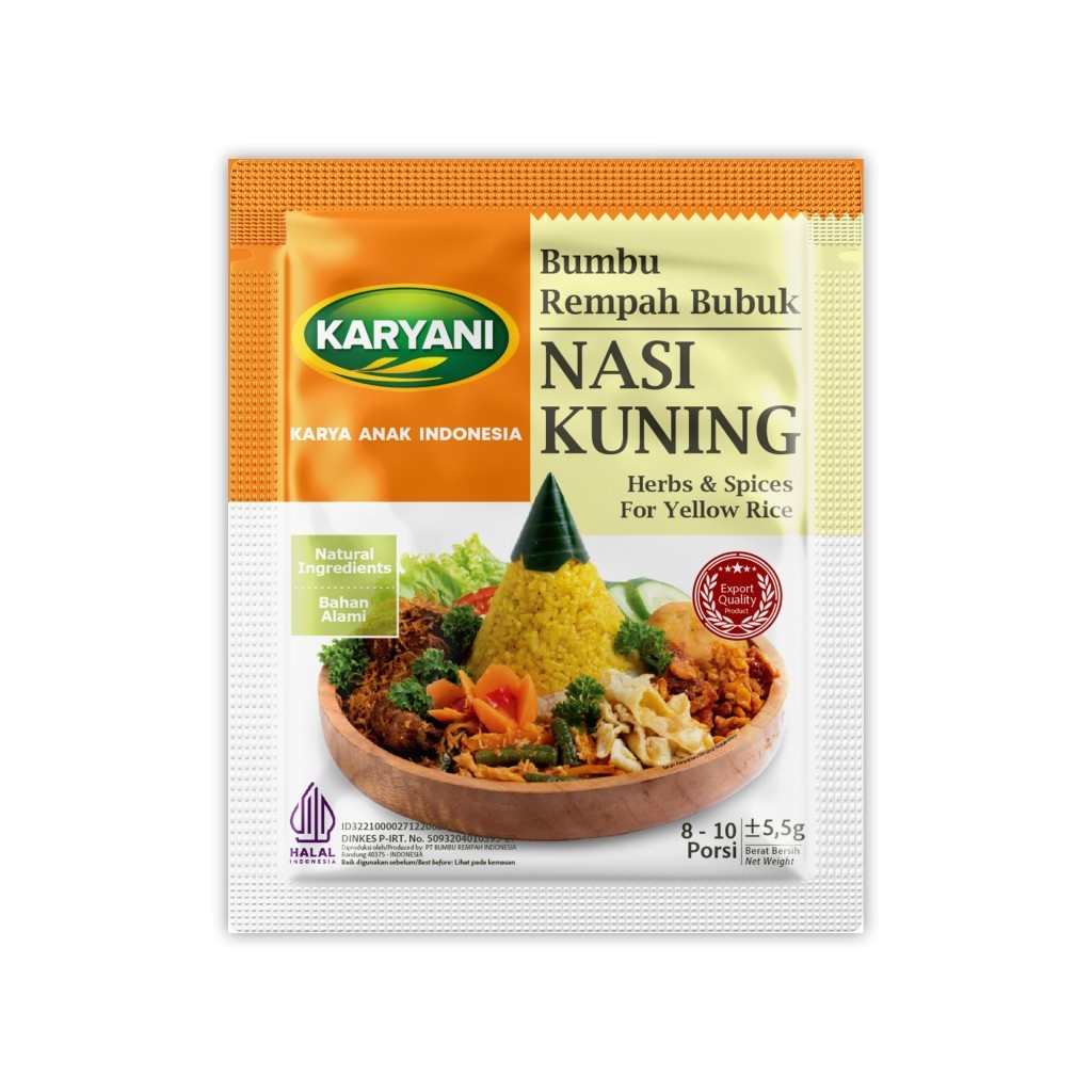 

Bumbu Bubuk NASI KUNING Instan Kemasan Sachet - KARYANI