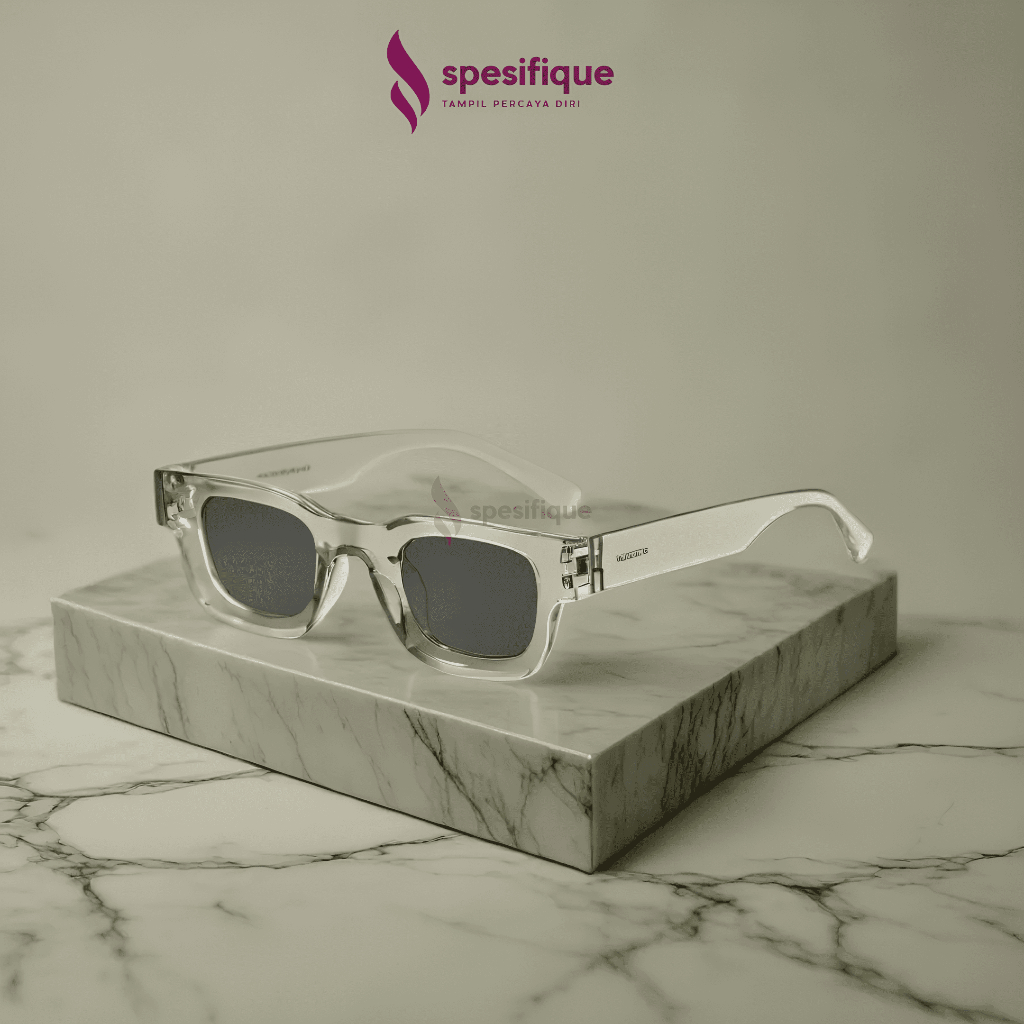 SPESIFIQUE | Kacamata Hitam Wanita Gaya Premium Bening Kece Frame Tebal Pria Anti UV Sunglasses Clea