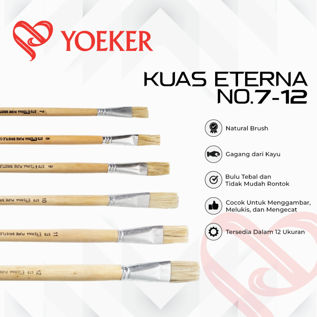 

(1 PCS) Kuas Eterna Lukis No 7 8 9 10 11 12