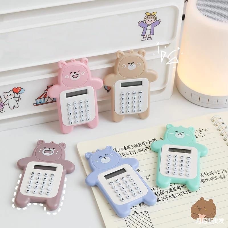 

(KS) KALKULATOR MINI PORTABLE MOTIF BERUANG/CALCULATOR BEAR 8DIGIT TOMBOL KARET