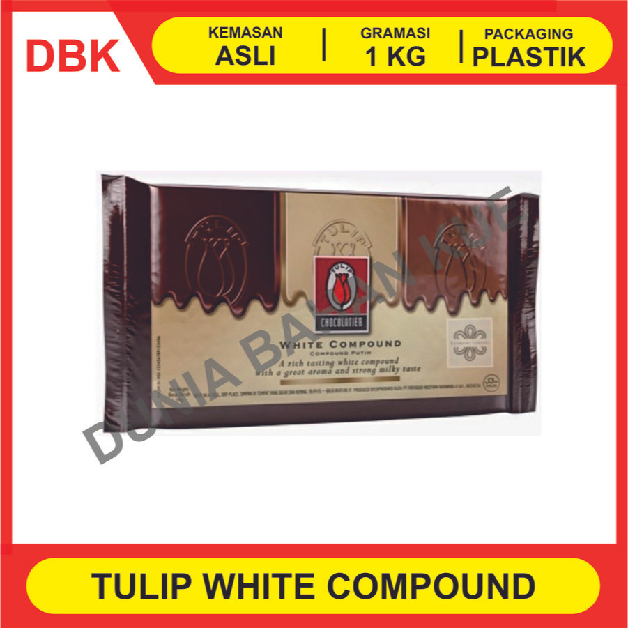 

TULIP WHITE CHOCOLATE COMPOUND 1 KG / COKELAT PUTIH - 1 DUS 12 PCS