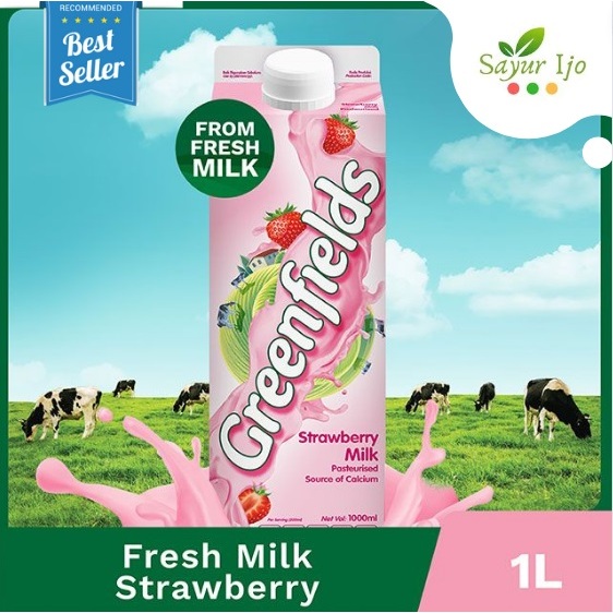 

Greenfields FRESH MILK STRAWBERRY 1 Liter Susu Sapi Stroberi Segar Pasteurisasi