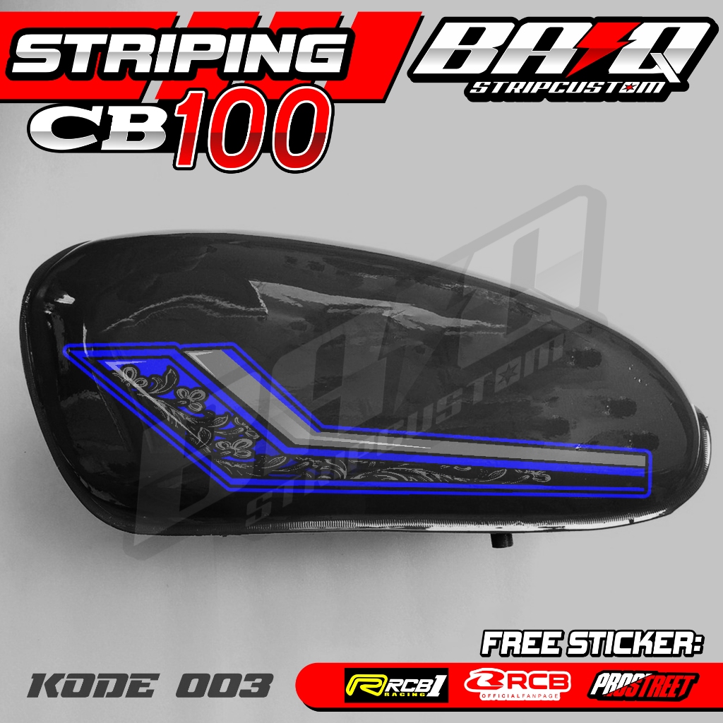 003 STICKER STRIPING CB 100  - STICKER STRIPING CB 100  MOTIF BATIK FLOWER