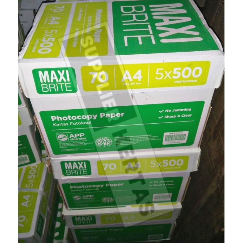 

Kertas HVS A4 70gr MaxiBrite