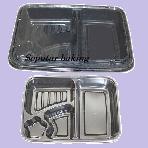 Kotak nasi bento Hitam (10pcs)