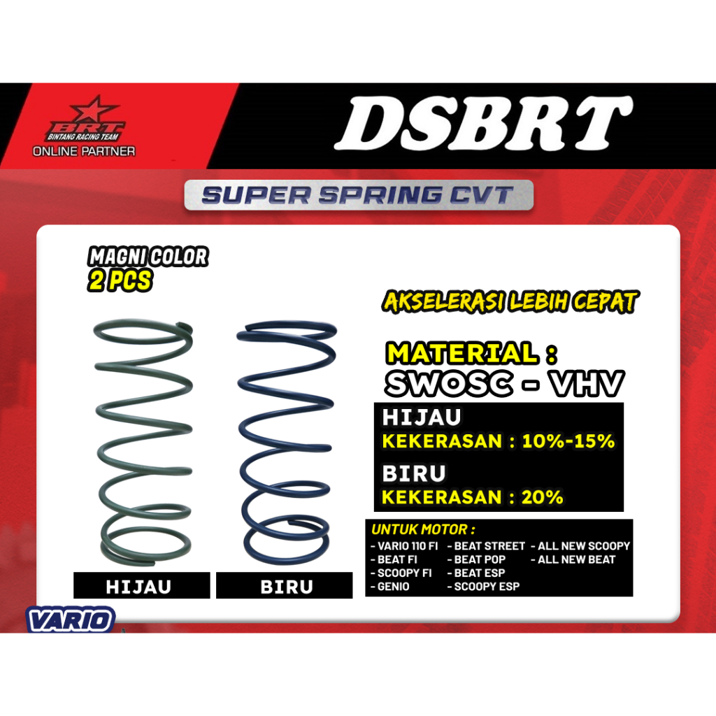 PER CVT BRT BEAT SCOOPY GENIO FI ESP BEAT POP STREET Deluxe VARIO 1000 1500 2000 RPM