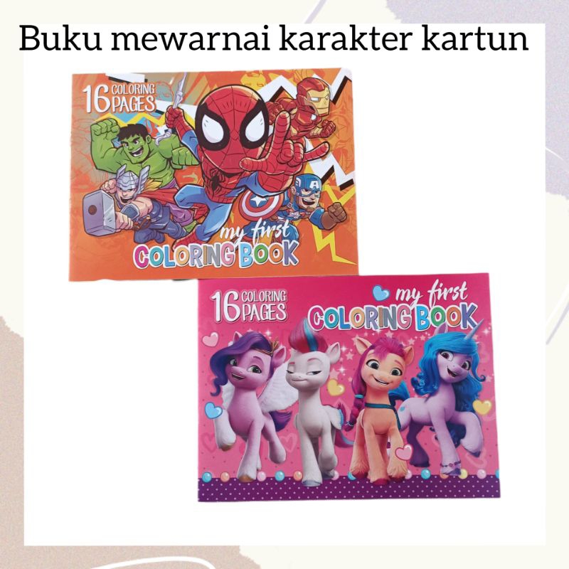 

Buku mewarnai karakter Spiderman dan Little pony 2201