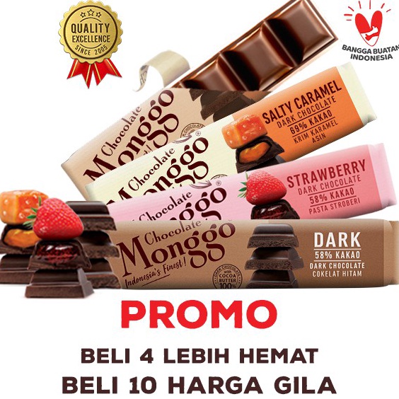 

KODE D53X Chocolate Monggo Bar 4g 13 Variants Cokelat Murni 1 Cocoa Butter Dark Coklat Snack Sehat