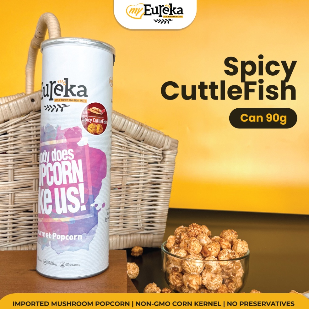 

KODE B94Z Snack Cemilan Eureka Popcorn rasa Spicy Cuttlefish 14g Makanan Ringan Seafood Impor