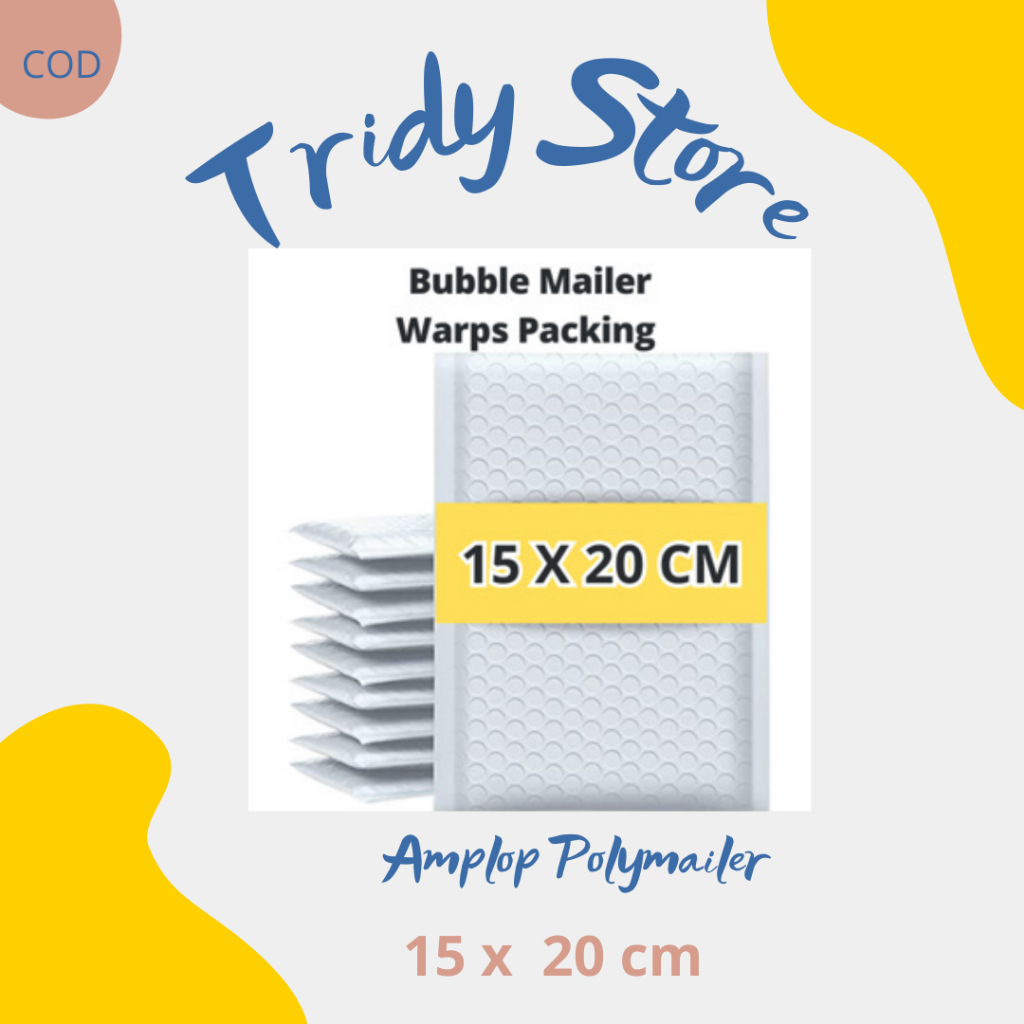 

Amplop Kantongan 15 x 20 cm Bubble Mailer Envelope Paket Putih Plastik Wrap Packing