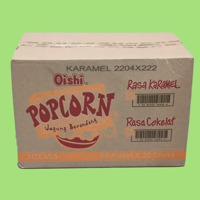 

KODE T43D Oishi Popcorn Karamel Jagung Snack 2gr 6 pcsKarton