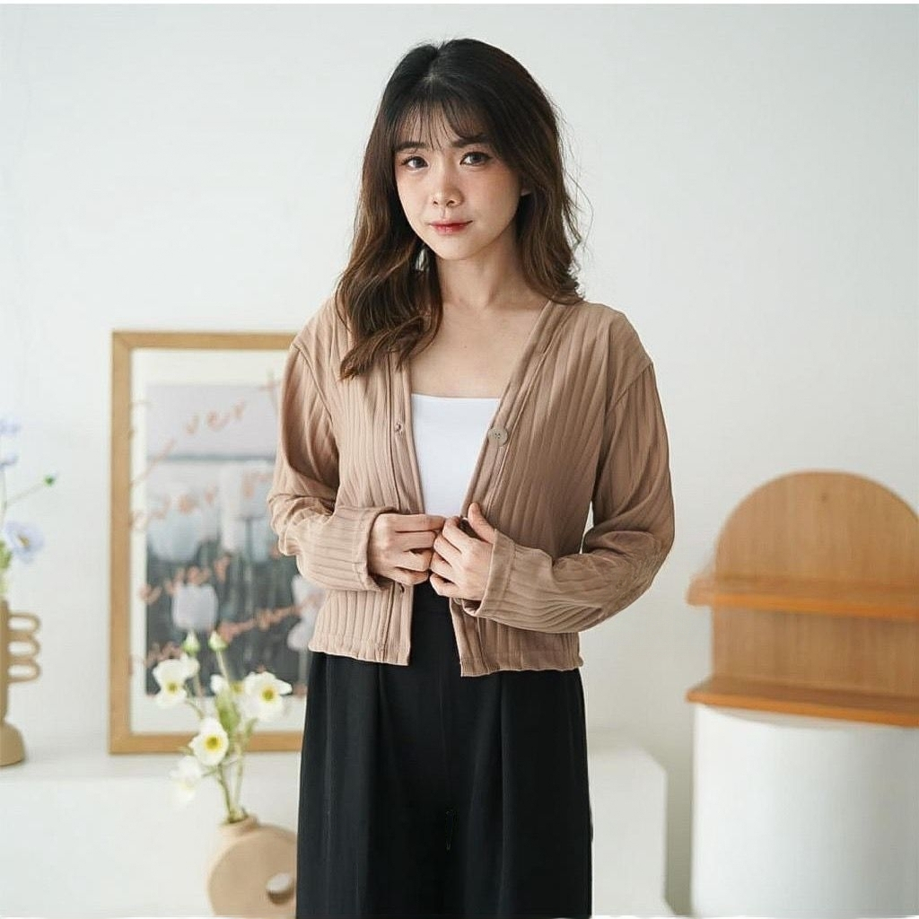 cardigan knit wanita style korea