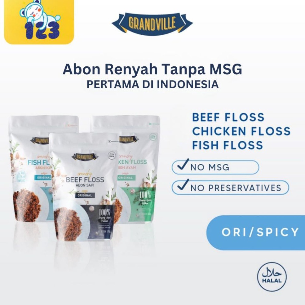 

KODE B8A Grandville Abon Chicken Beef Fish Floss Abon Bayi Abon MPASI Baby Floss READY MANADO