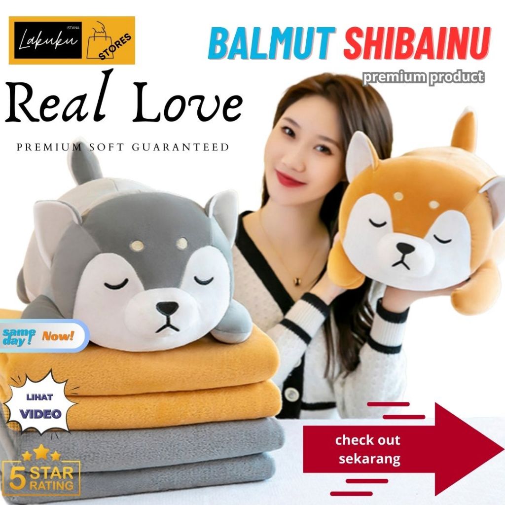 2 in 1 Bantal & Selimut Balmut Bantal Penutup Selimut Santai Travel Import Motif Karakter Animasi Lu