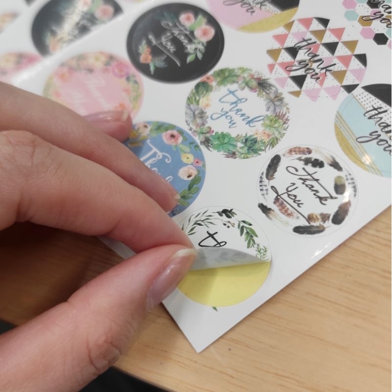 

[2.5x2.5cm] Stiker Label Thank You Warna Modern