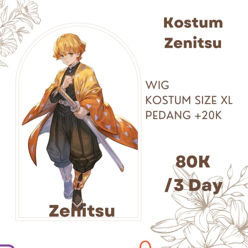 [RENTAL] Kostum Zenitsu Size XL