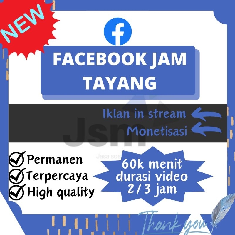 JSM | VIEW VIDEO FACEBOOK PERMANEN TERMURAH JAM TAYANG 60K MENIT FACEBOOK PROFESIONAL  JAM TAYANG 60