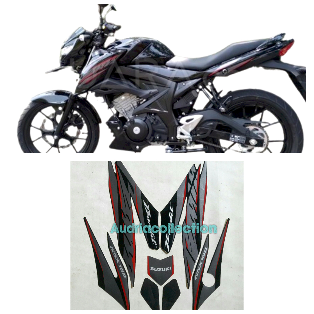 Stiker Striping motor suzuki gsx 150 bandit 2018 full hitam