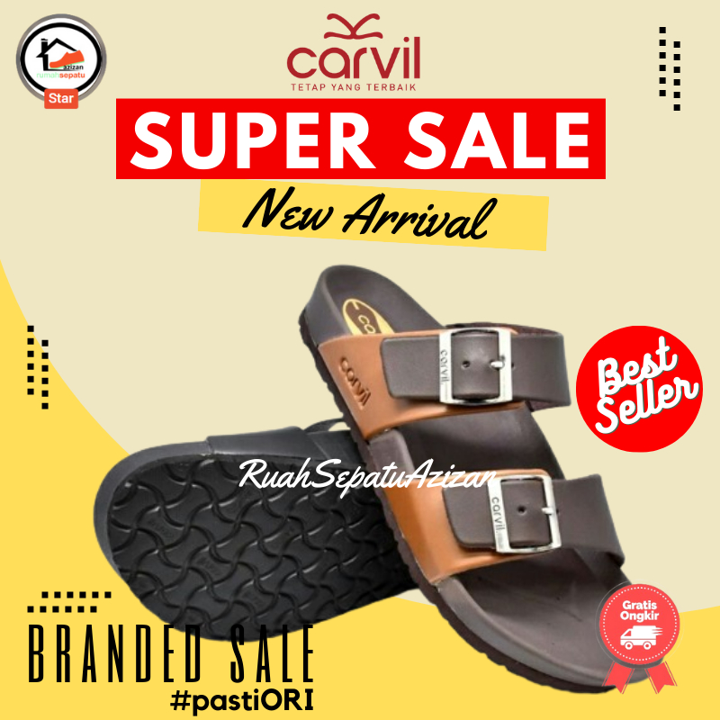 Carvil Boston 02 Sandal casual  Kulit Pria Remaja Dewasa original 100%