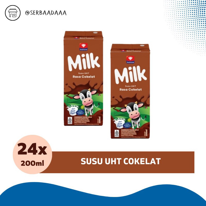 

Diamond UHT Milk 200ml 1 Karton Isi 24pcs Bisa Mix