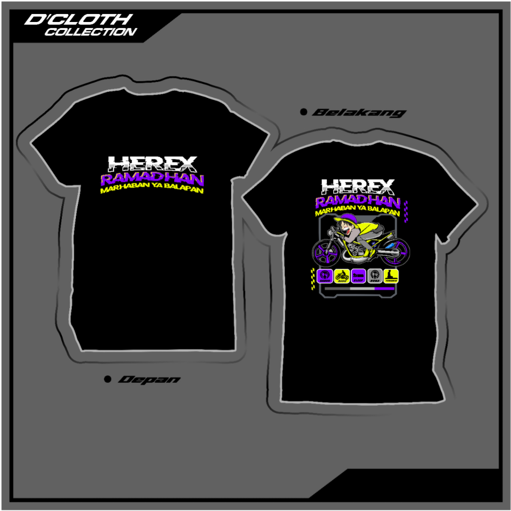 Kaos herex ramadhan marhaban ya balapan katun pe 24s lengan pendek super premium,kaos ramadhan race,
