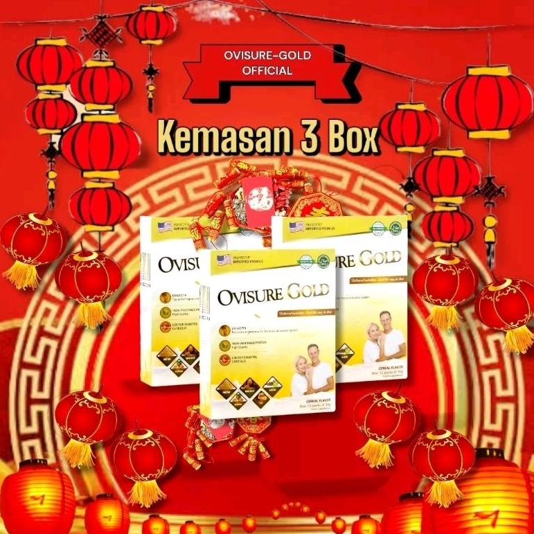 

minuman kesehatan untuk tulang - original 3 box - ovisure gold milk - susu lansia