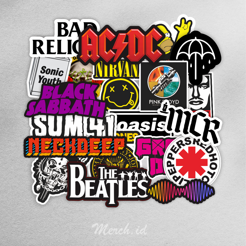 

STIKER CASE HP LAPTOP HELM BAND TUMBLR ACDC RHCPP NECKDEEP ARCTIC BEATLES NIRVANA BMTH KORN THE STORY SO FAR NIN IMAGINE DRAGON KISS PANIC AT THE D