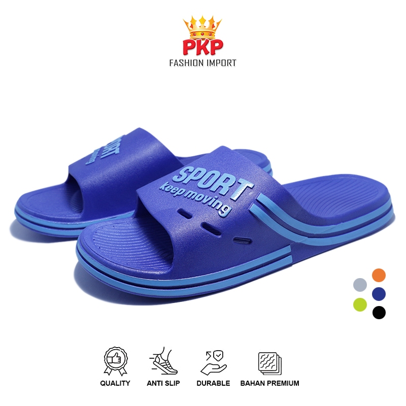 Sandal Slop Pria Dewasa Karet Kekinian Sendal Cowok Remaja Slip On Import Sandal Laki Laki Distro Te