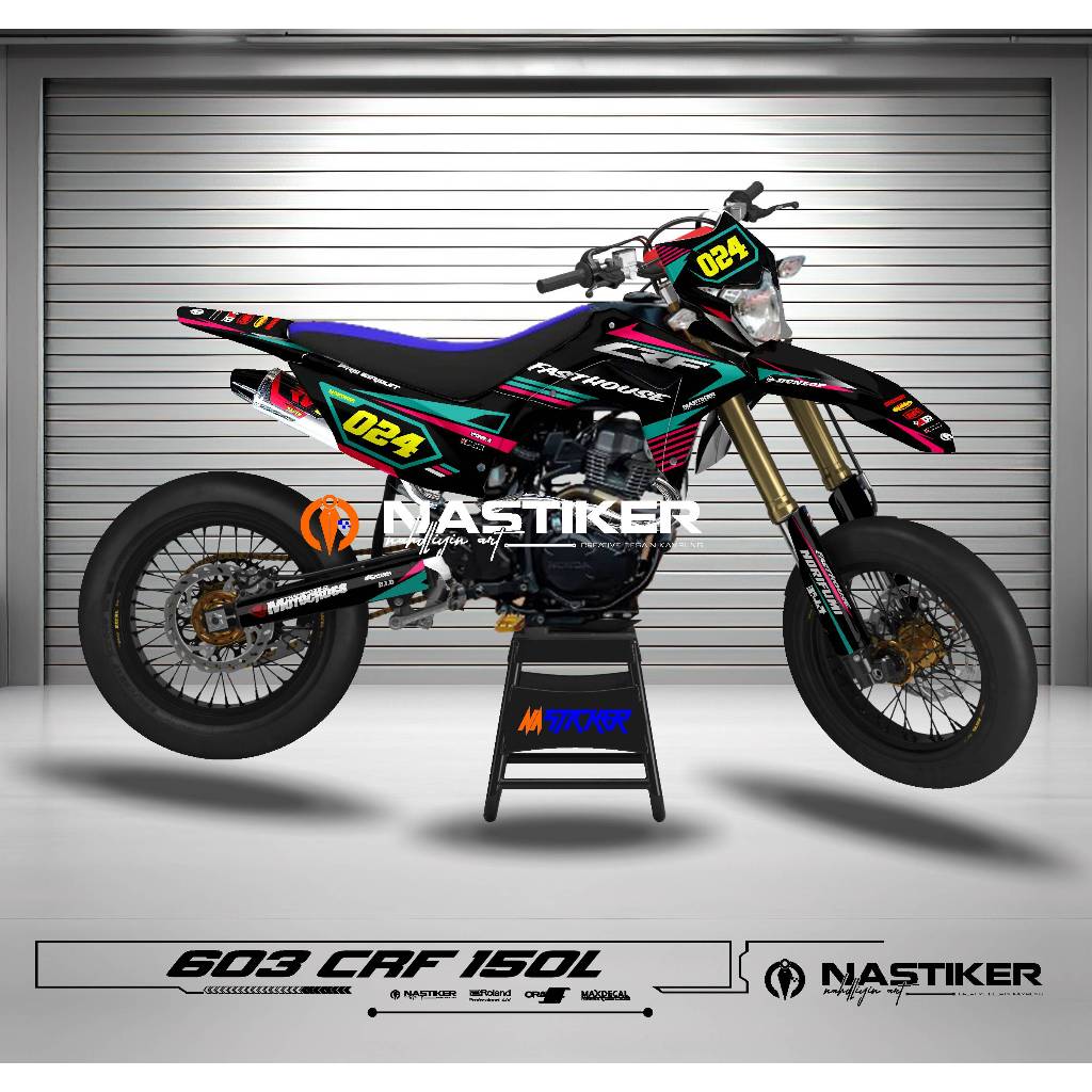 decal kit honda crf 150l fullbody merah ungu - decal crf 150 l super glossy full body