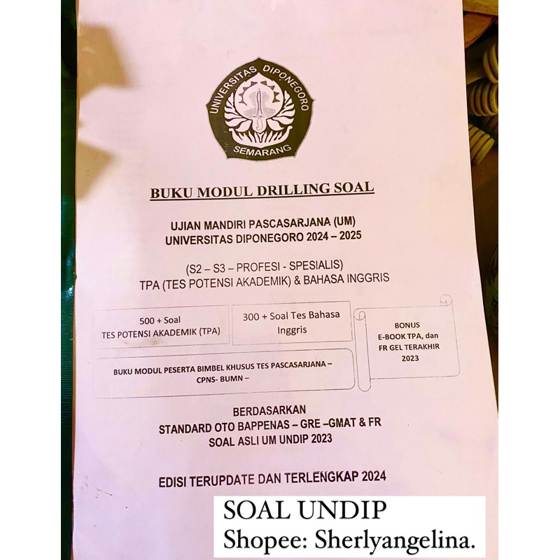 Buku Soal UM UNDIP PASCASARJANA 2025 (S2-S3)