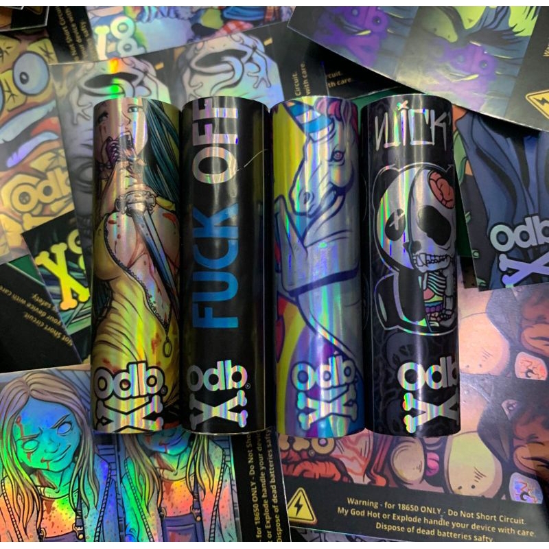 

FAMSTORE - Stikerskin Wrap Baterai Hologram 18650 Motif Odb V2 Full Motif Dan anti gores