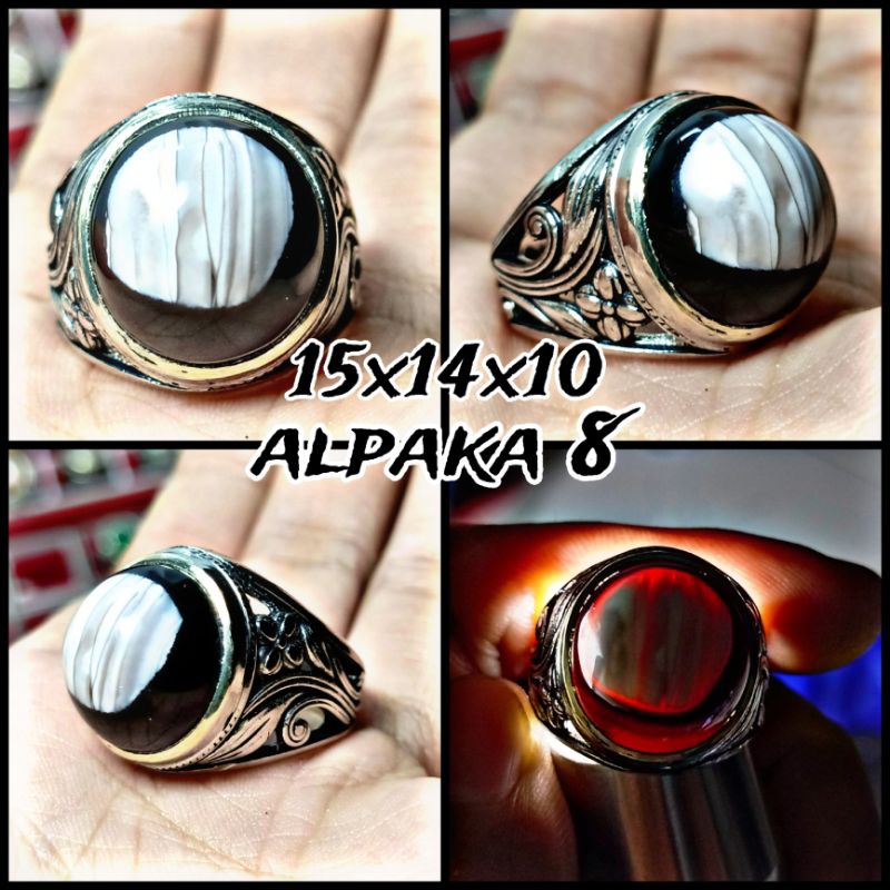 batu akik yaman motif mata dewa