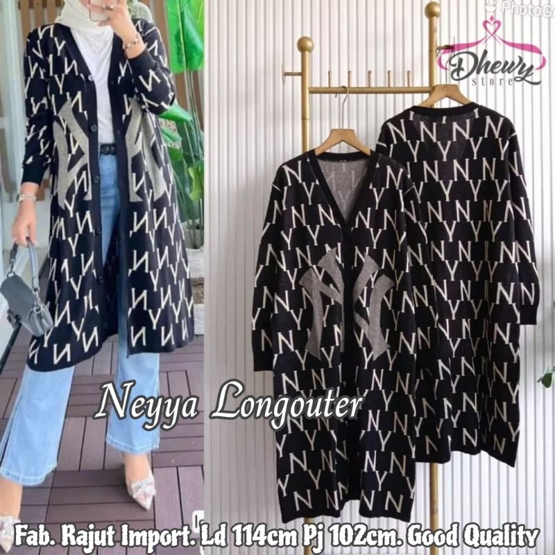 BLAZER WANITA JUMBO/NEYYA/OUTER LONG TUNIK WANITA RAJUT IMPORT JUMBO LD 114 CM FIT XXL
