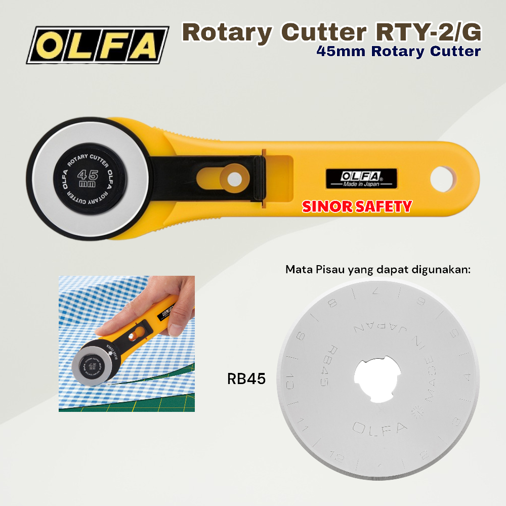 

Olfa Pemotong Kain Rotary Cutter 45mm RTY-2/G