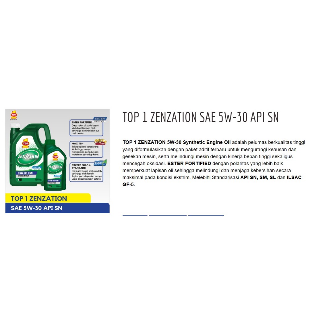 Oli Mobil SMO ZENZATION SAE 5W-30 1L - Ayla - Cayla - HRV - Outlander