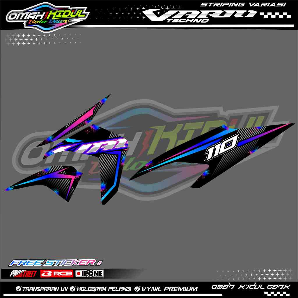 STRIPING VARIASI MOTOR VARIO TECHNO 110 / STICKER LIST HONDA VARIO TECHNO 110