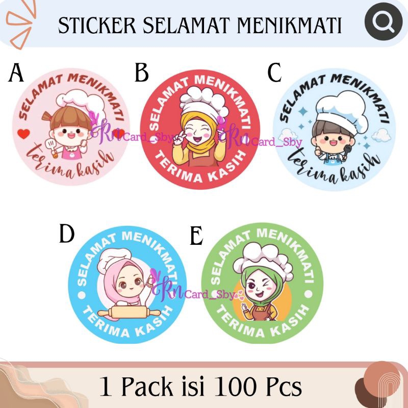 (100 Pcs) STICKER SELAMAT MENIKMATI