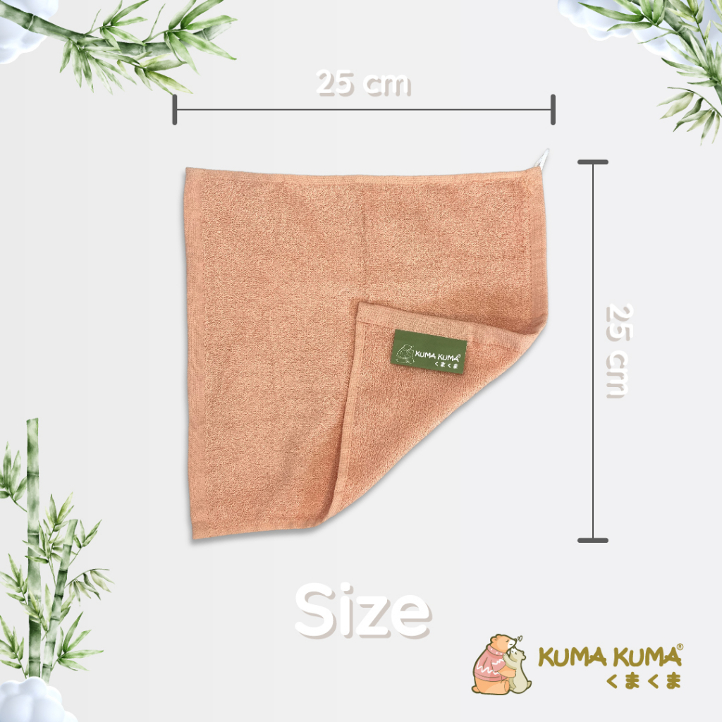 KUMA KUMA - Washcloth Bamboo / Handuk Mini 4pcs (25x25cm) HB-2801WCT | Handuk Kecil Muka