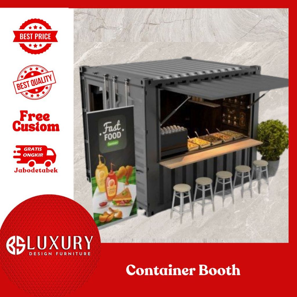 PROMO Container Booth Jualan Makanan Minuman Kokoh Kualitas Premium