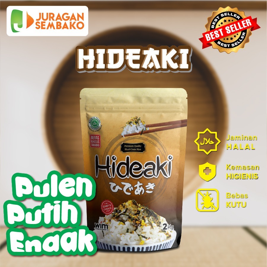 

Beras Jepang Hideaki 2kg - HALAL lengket cocok untuk sushi