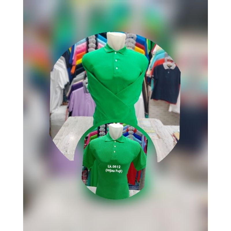 kaos kerah polo premium hijau fuji polos 607 pratama