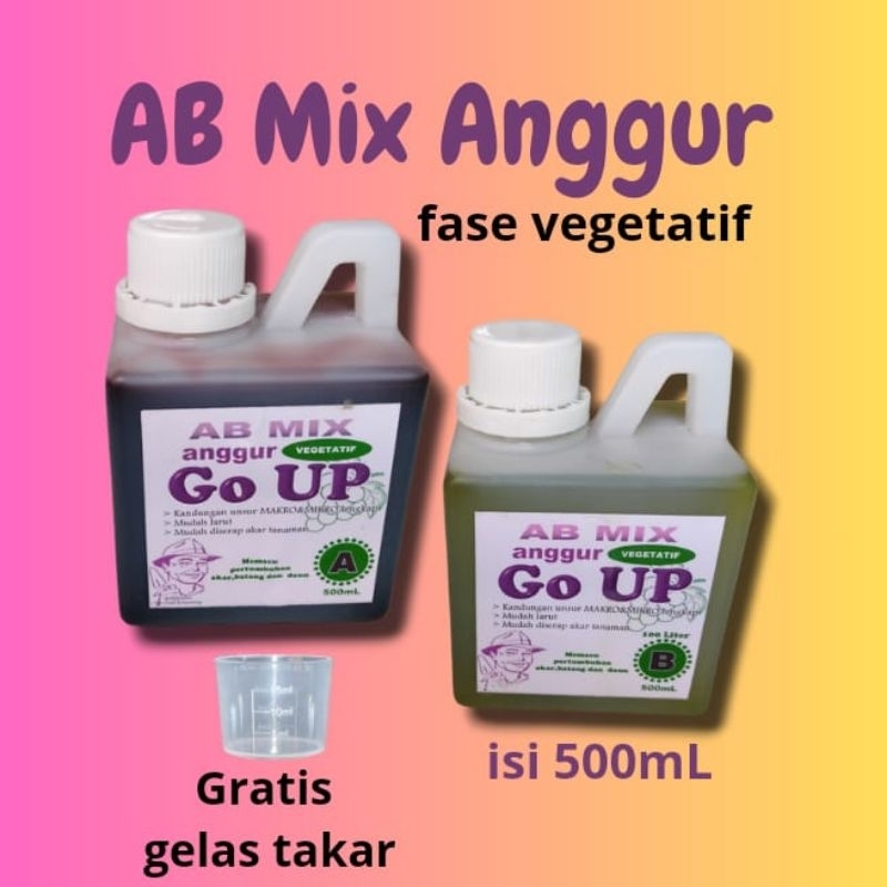 AB MIX ANGGUR fase VEGETATIF/PERTUMBUHAN (500ml pekatan A+500ml pekatan B)
