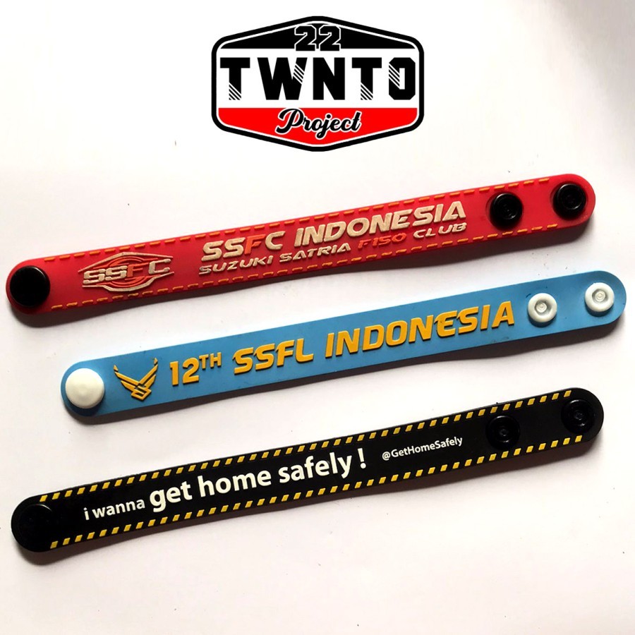 Paket Grosir Gelang Karet Rubber Custom Kancing
