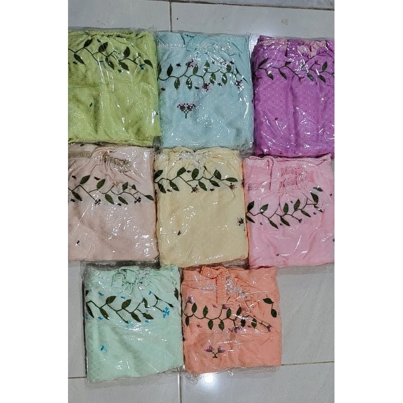 mukena terusan sutra blitz warna bordir strimin termurah